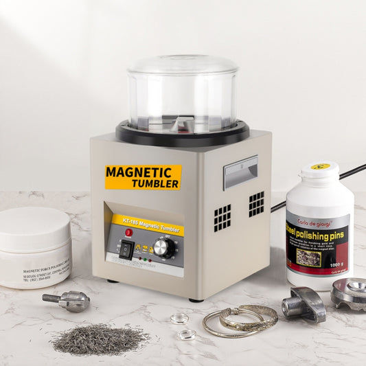 KT-185 Magnetic Polishing Tumbler Stainless Steel Deburring And Polishing Machine, EU Plug(Black) by buy2fix