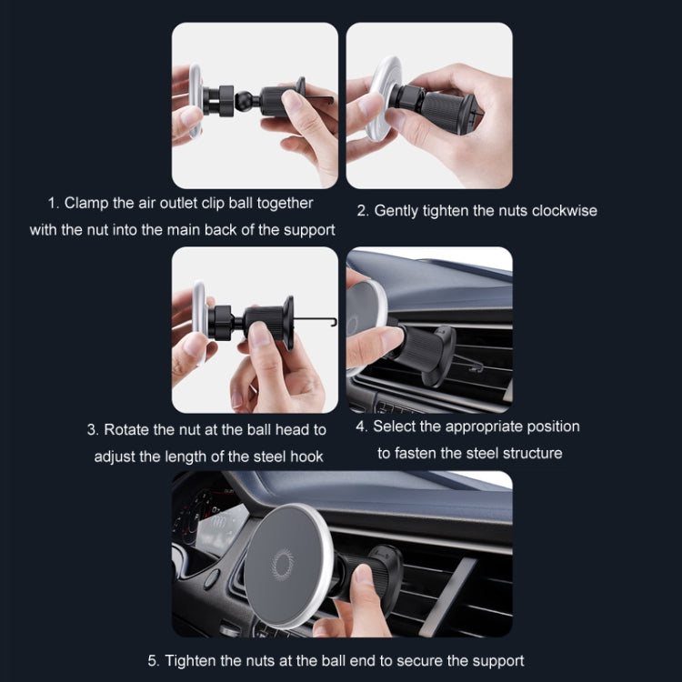 Car Wireless Magnetic Atmosphere Light Mobile Phone Holder(W17) by buy2fix