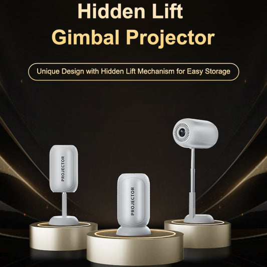TS-6 Android 11 WiFi6 4K Mini Projector Hidden Lift Gimbal Projector EU Plug(White) by buy2fix