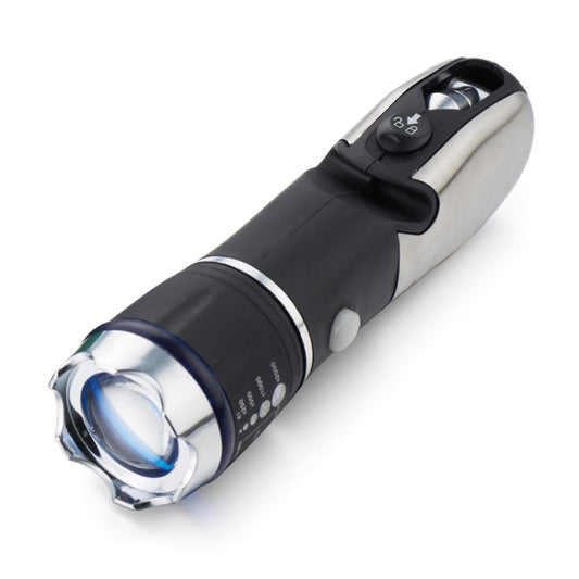 Outdoor Window Breaking Escape Safety Hammer Emergency Flashlight(Black White) by buy2fix