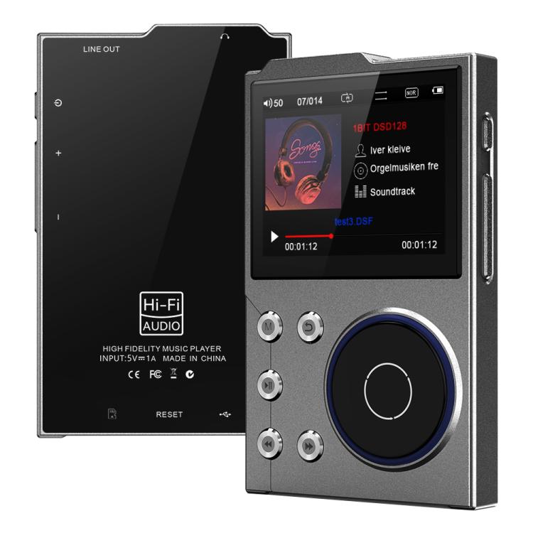 2.4 Inch HIFI Bluetooth Music Player DSD256 Mastering Sound Quality Walkman, Memory: 16GB+32GB(Gray) - MP3 Player by buy2fix | Online Shopping UK | buy2fix