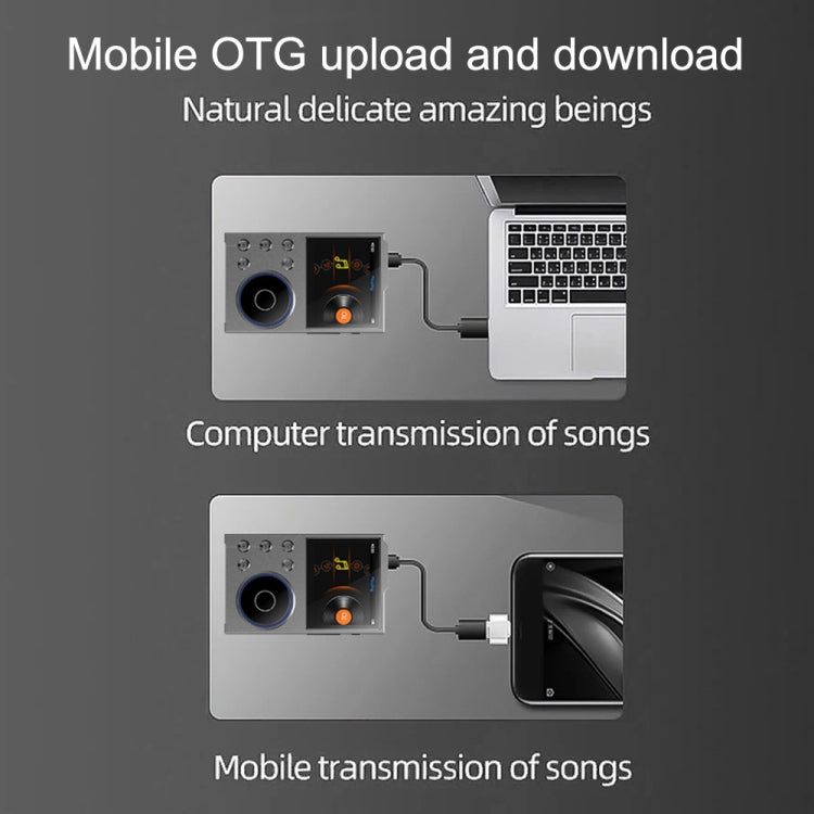 2.4 Inch HIFI Bluetooth Music Player DSD256 Mastering Sound Quality Walkman, Memory: 16GB+32GB(Gray) - MP3 Player by buy2fix | Online Shopping UK | buy2fix