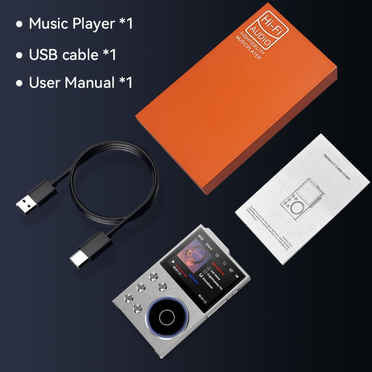 2.4 Inch HIFI Bluetooth Music Player DSD256 Mastering Sound Quality Walkman, Memory: 16GB+32GB(Gray) - MP3 Player by buy2fix | Online Shopping UK | buy2fix