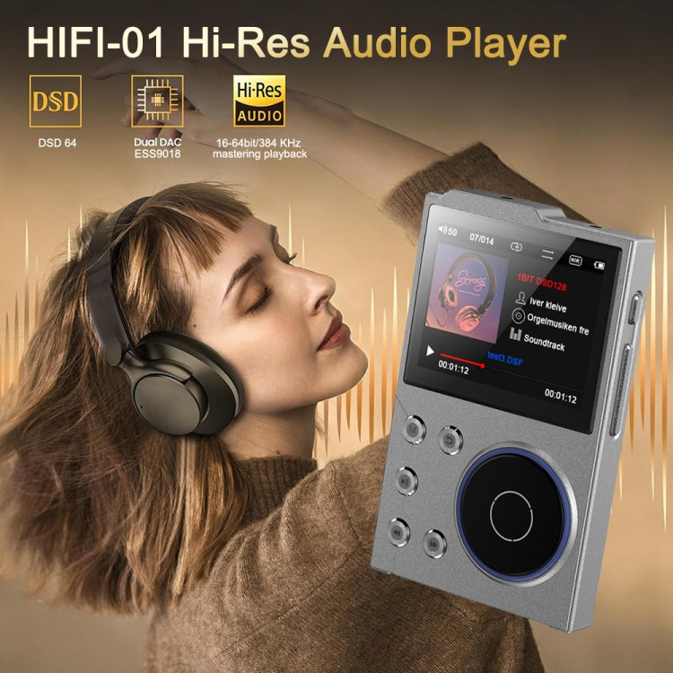 2.4 Inch HIFI Bluetooth Music Player DSD256 Mastering Sound Quality Walkman, Memory: 16GB+32GB(Gray) - MP3 Player by buy2fix | Online Shopping UK | buy2fix