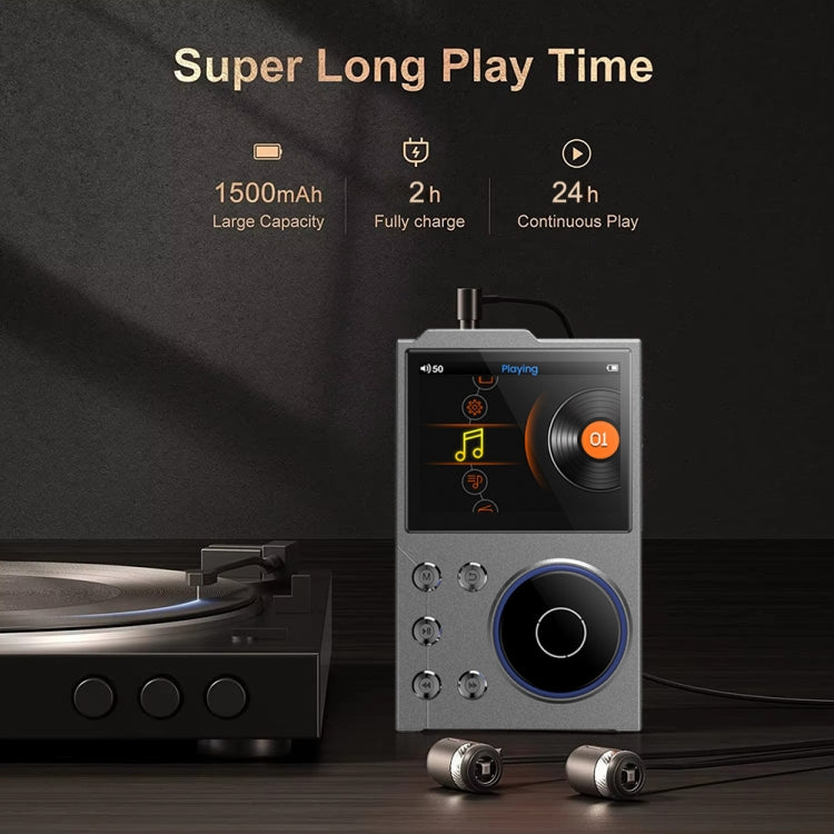 2.4 Inch HIFI Bluetooth Music Player DSD256 Mastering Sound Quality Walkman, Memory: 16GB+32GB(Gray) - MP3 Player by buy2fix | Online Shopping UK | buy2fix
