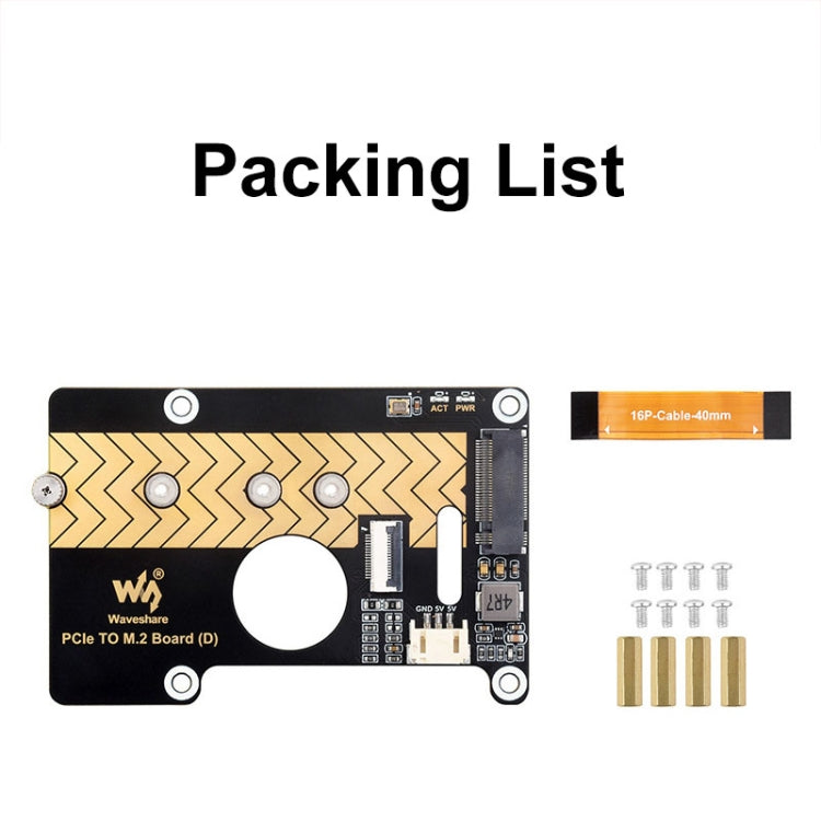 Waveshare For Raspberry Pi 5 PCIe To M.2 Adapter Board Support NVMe Protocol(27709) by Waveshare