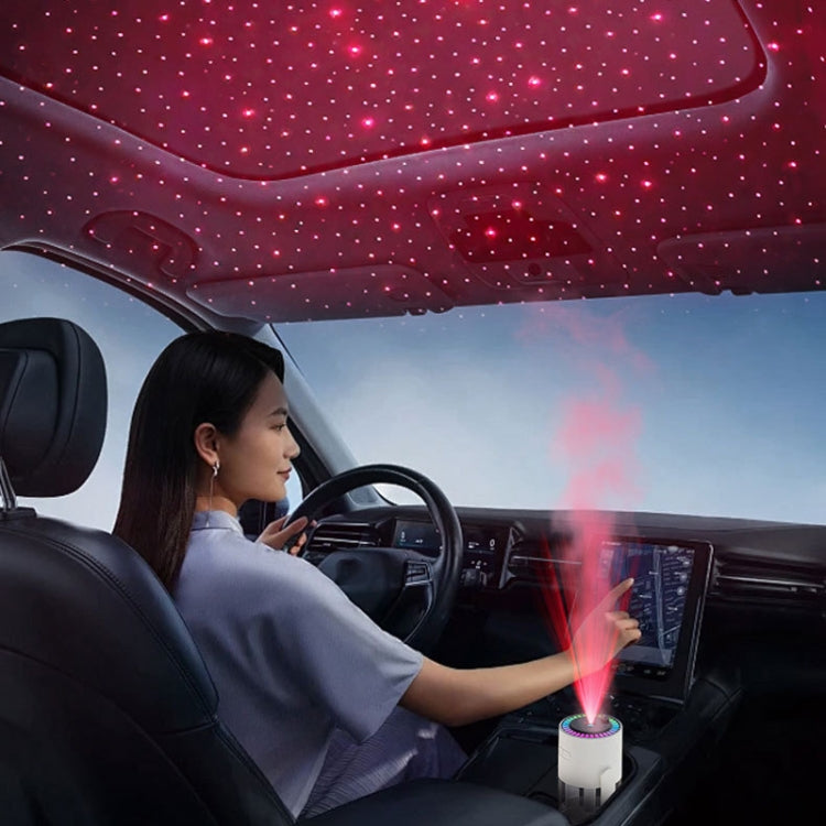280ml Star Projection Light Humidifier USB Car Diffuser Humidifier Household Hydrating Atomizer, Color: Rotating White by buy2fix