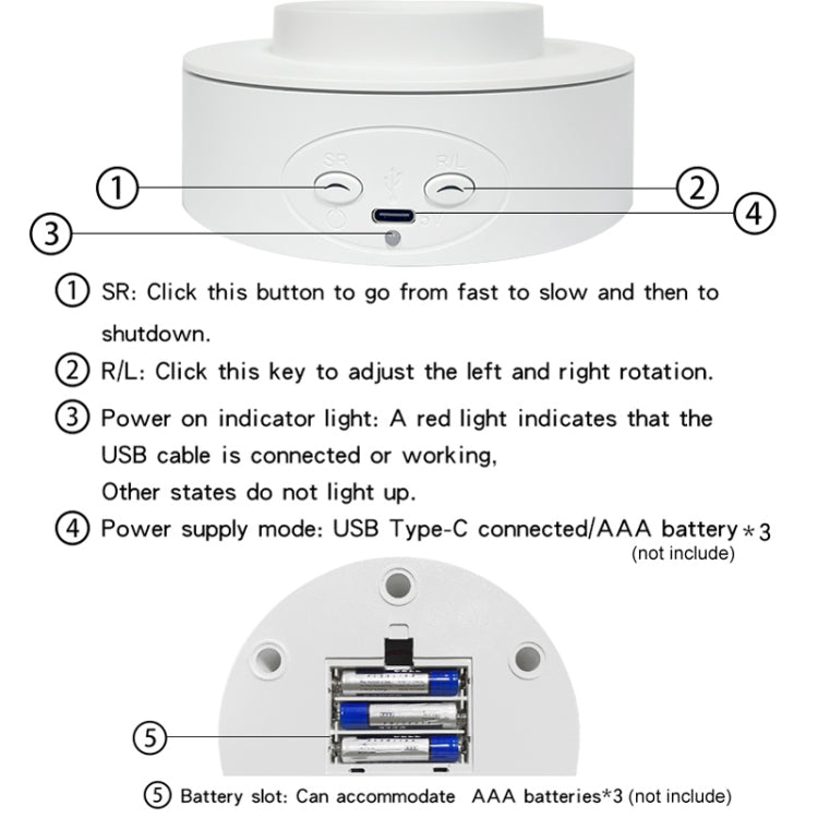Intelligent Electric Roundabout 360 Degree Rotating Disc Table Live Shooting Video Props(White) - by buy2fix | Online Shopping UK | buy2fix