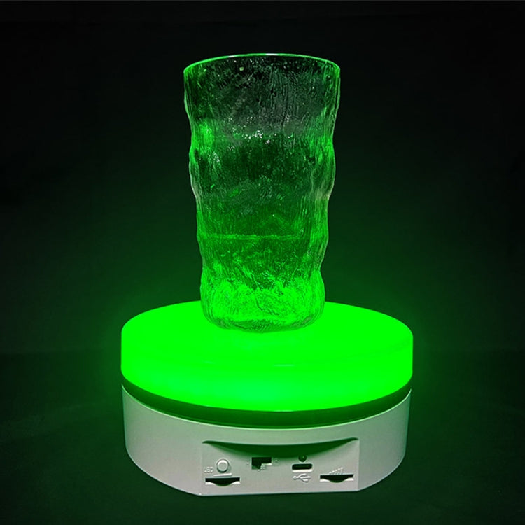 Intelligent Colourful Light Electric Speed Contro Round 360 Degree Rotating Plate Display Table, Color: White Plug-in - by buy2fix | Online Shopping UK | buy2fix