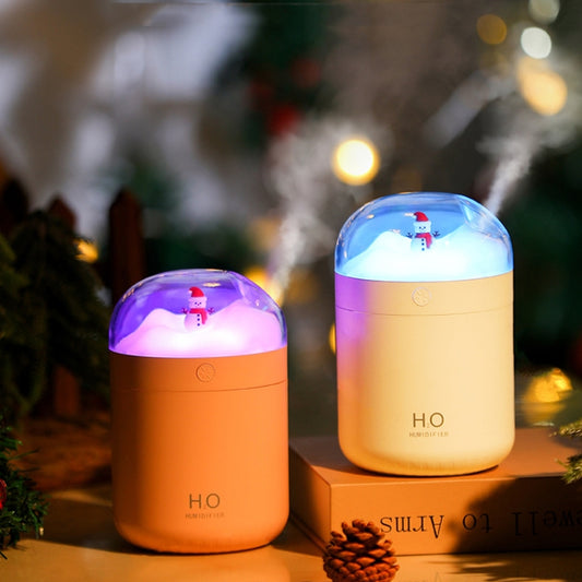 500ml Snowman Humidifier USB Desktop Large Capacity Colorful Ambient Light Air Humidifier(White) by buy2fix