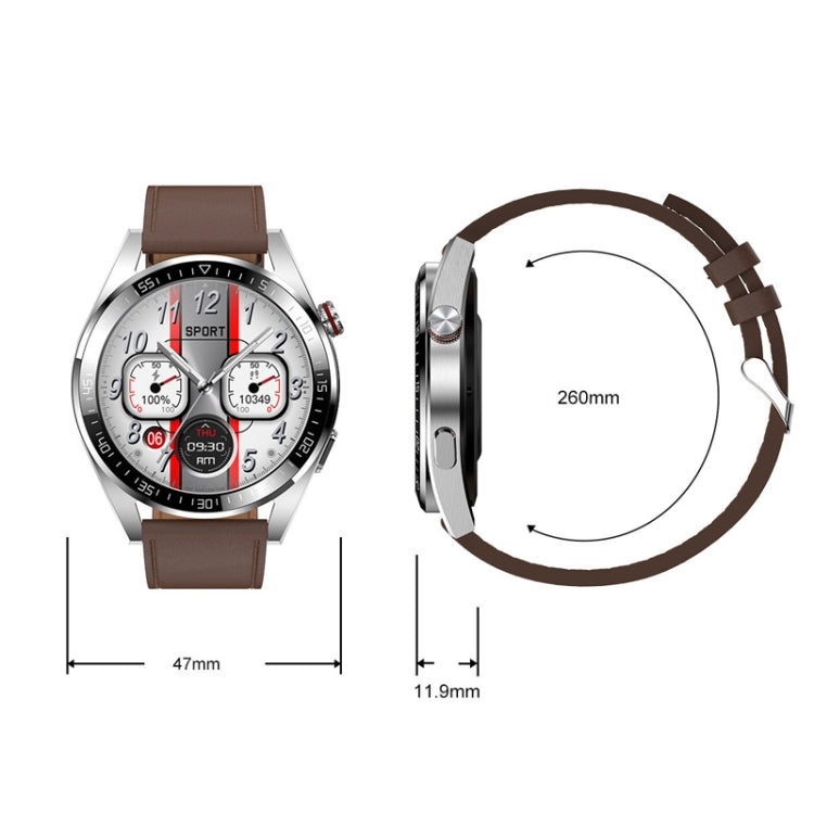 1.43 inch AMOLED Screen Smartwatch Heart Rate Blood Pressure Monitoring Bluetooth Talking Sports Watch, Color: Silver Orange Silicone Strap by buy2fix