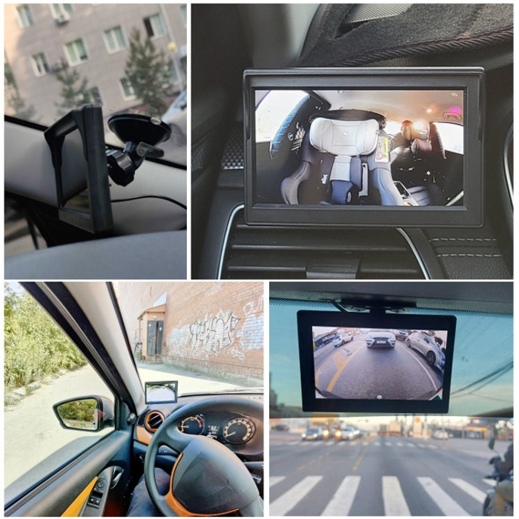 5 Inch Carplay Portable Surveillance Video Car Display, Specification: With White Two-way Camera Side-mounted by buy2fix