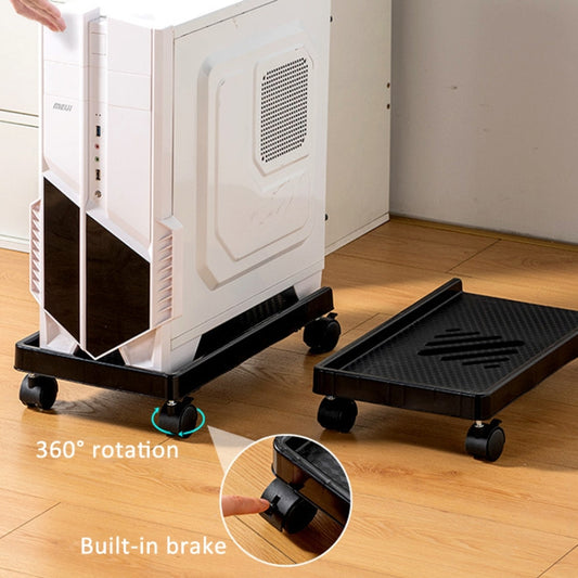 Computer Host Bracket Desktop Chassis Mobile Tray Base Heightening Rack with Pulley, Spec: Straight Wheel by buy2fix