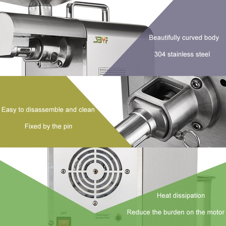 Household Small Automatic Stainless Steel Hot And Cold Oil Press Machine(US Plug) by buy2fix