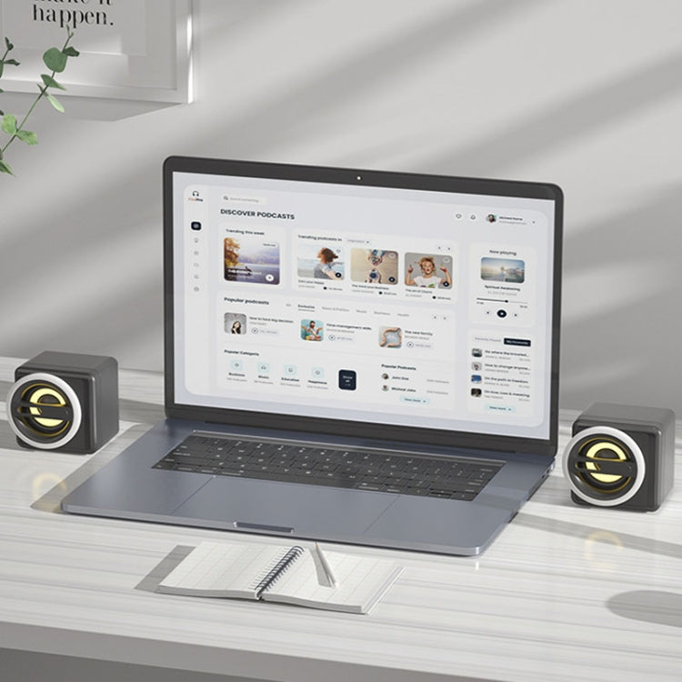 K1 Mini Desktop Computer Wired Speakers USB Subwoofer Speaker, Color: Standard Edition Light Blue by buy2fix