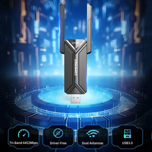 COMFAST CF-983BE WiFi7 Tri-Band 6500Mbps USB Wireless Network Adapter PC Network Card by COMFAST
