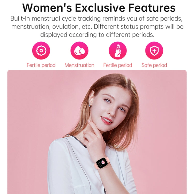 Bluetooth Talk HD Large Screen Heart Rate Oxygen Monitoring Multi-Sport Mode Smart Watch(Pink) by buy2fix