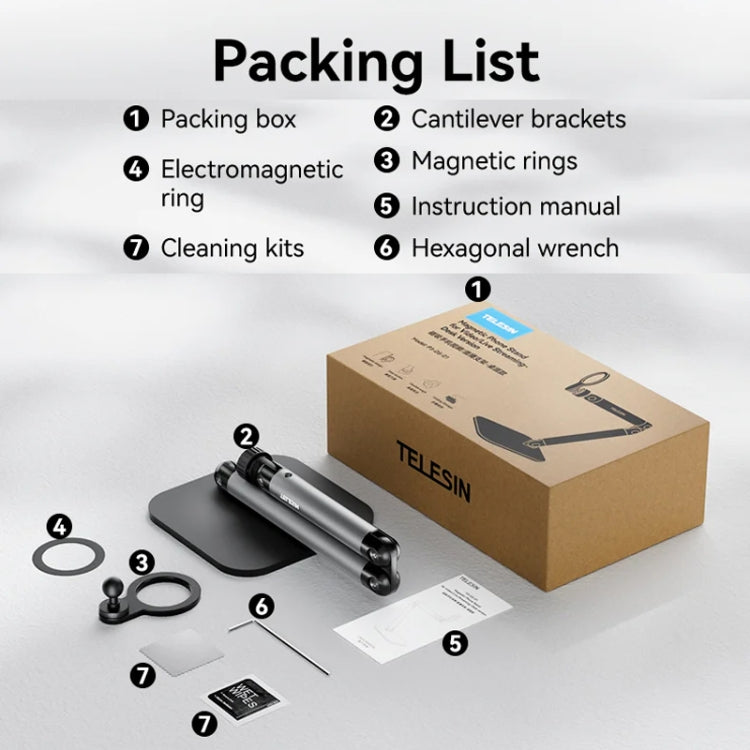 TELESIN P3-DS-01 Phone Video Live Streaming Magsafe Magnetic Mount(Desktop) by TELESIN