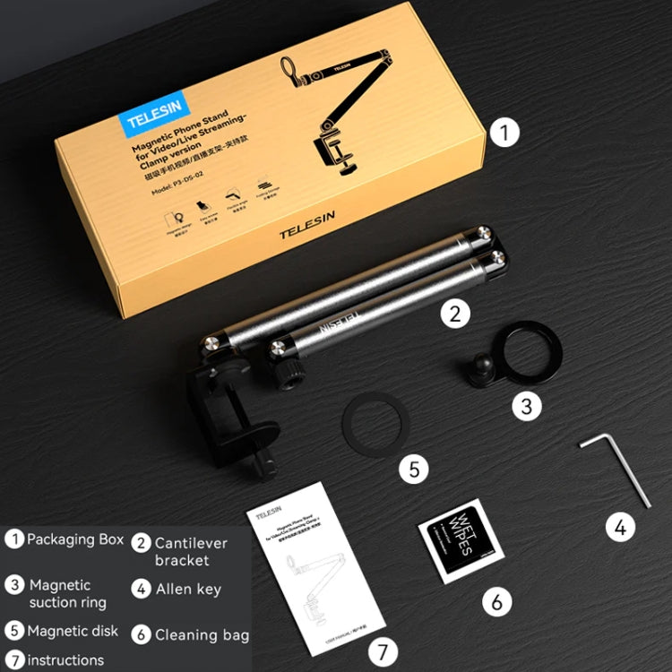 TELESIN P3-DS-02 Phone Video Live Streaming Magsafe Magnetic Mount(Clamping) by TELESIN