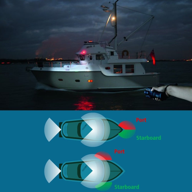 Marine Navigation Warning Light Signal LED Yacht Light, Color: Silver Shell Green by buy2fix