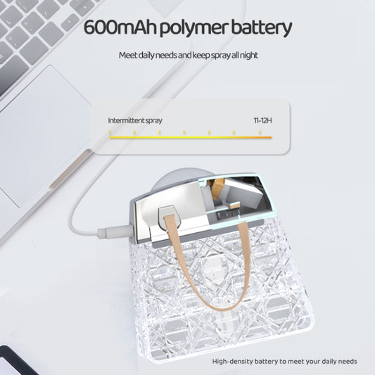 Desktop Small Crystal Bag Humidifier Aroma Ambient Lighting, Color: White Rechargeabl by buy2fix