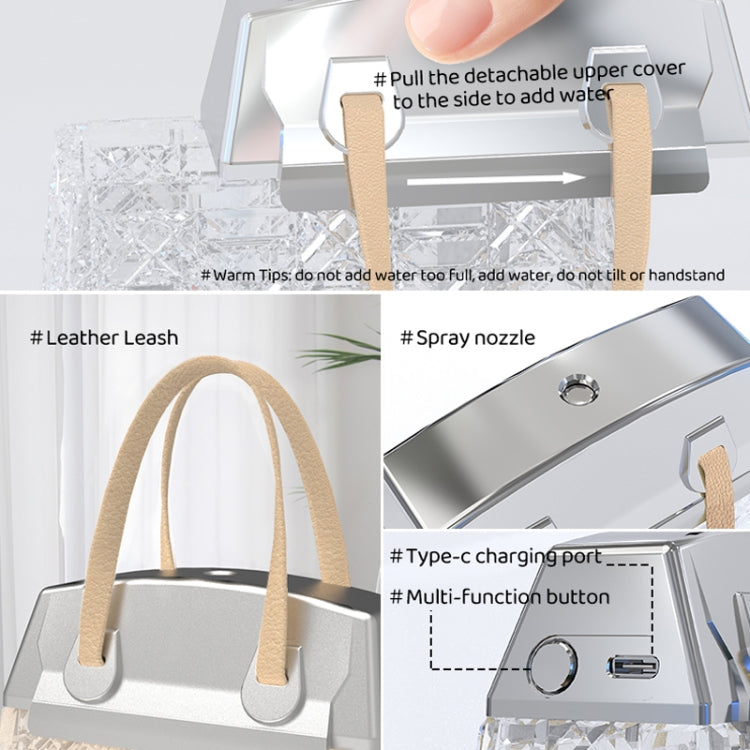 Desktop Small Crystal Bag Humidifier Aroma Ambient Lighting, Color: Blue Rechargeabl by buy2fix