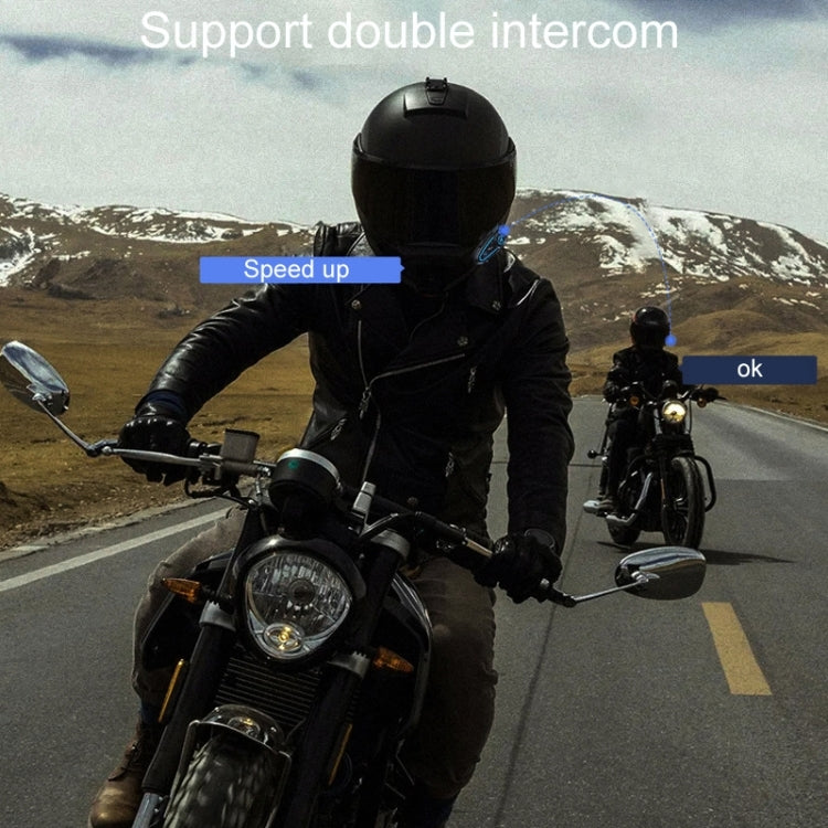 KUQIBAO K21S Motorcycle Riding Helmet Dual Intercom Bluetooth Headset With Lights(Hard Microphone) by KUQIBAO