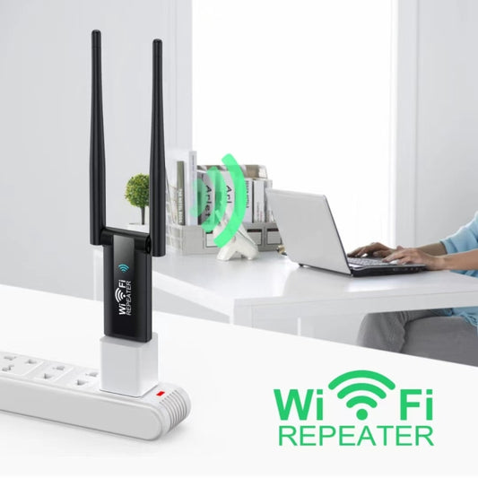 USB Powered WiFi Signal Amplifier Through Wall Wireless Router Extension(Black) by buy2fix