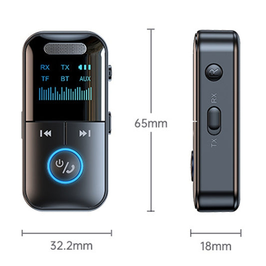 GT69 Digital Display Bluetooth Receiver Transmitter Amplifier Audio Adapter - Audio Receiver Transmitter by buy2fix | Online Shopping UK | buy2fix