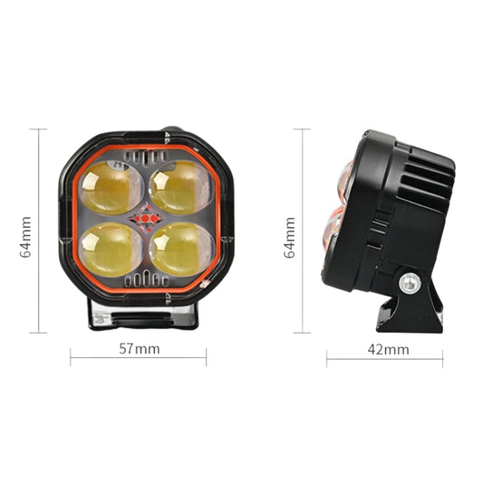 LED Motorcycle Spotlight With Red Devil Eye Spotlight High and Low Beam External Headlight by buy2fix