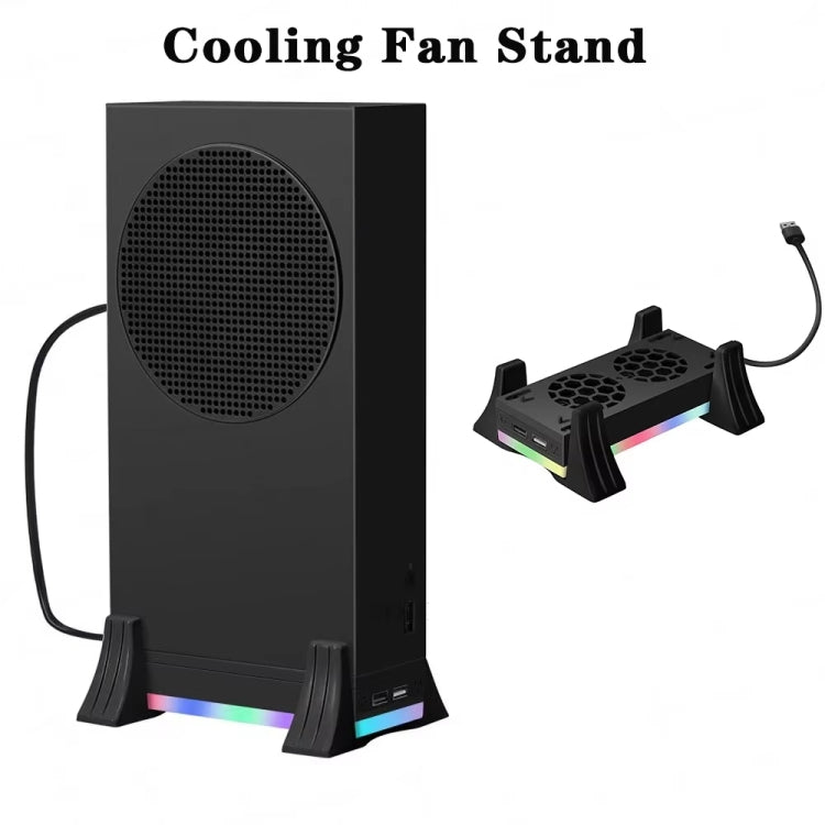 For XBOX Series S Console Base Cooling Fan Built-in LED Light Strip(White) - Holder by buy2fix | Online Shopping UK | buy2fix