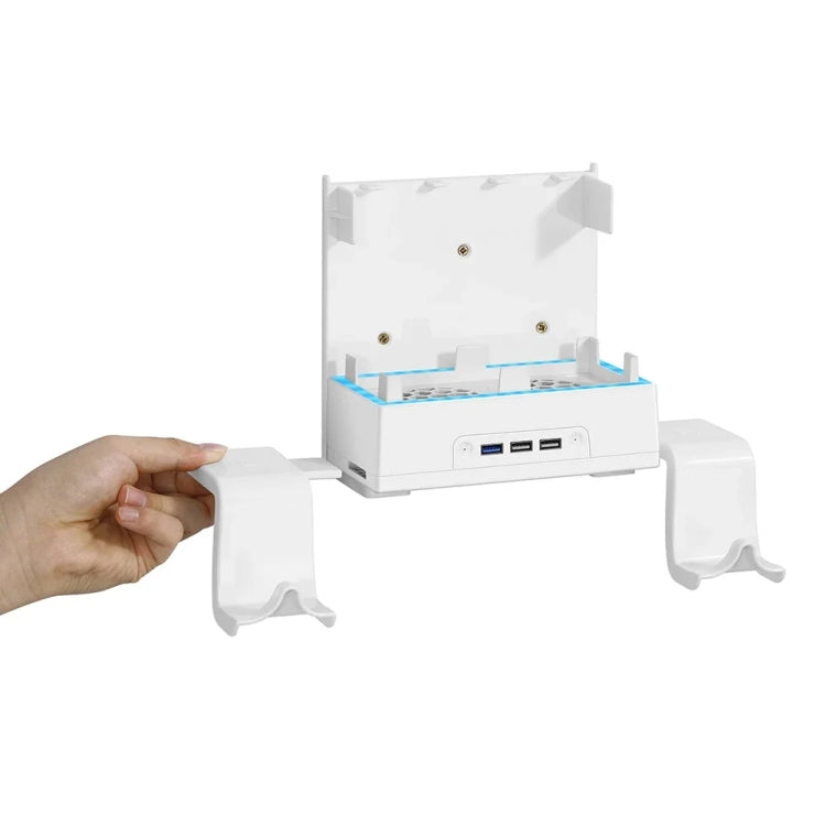 For XBOX Series S Wall Mounted Cooling RGB Multi-function Base With Fan and Hook(White) - Holder by buy2fix | Online Shopping UK | buy2fix