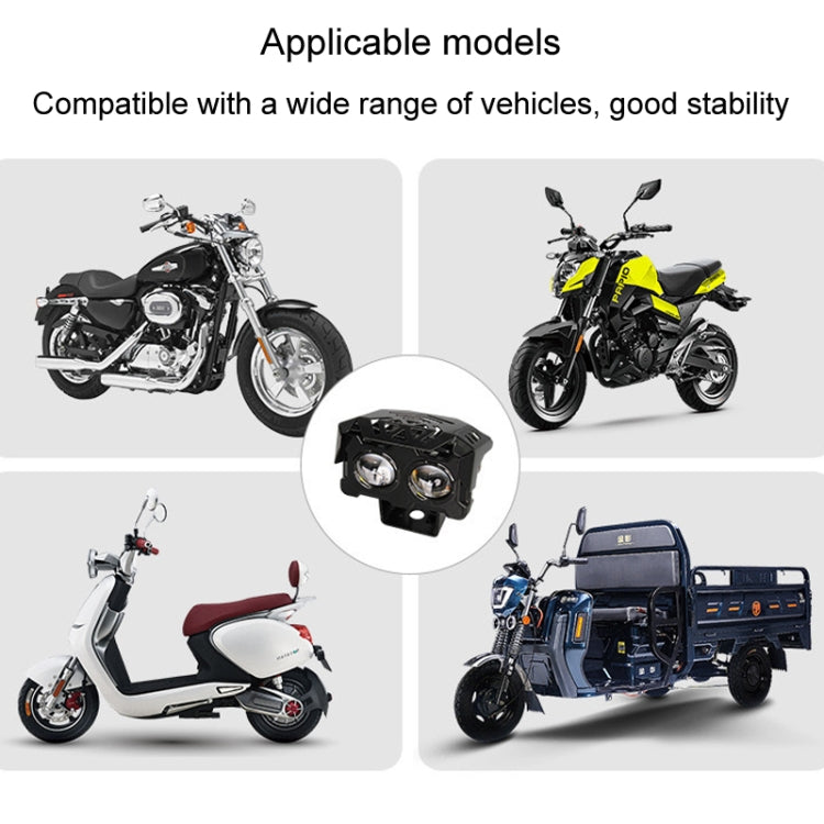 12W Motorcycle Spotlight High Bright Two Color Modified External Waterproof LED Lens Headlight(Always Bright - 3 Wire) by buy2fix