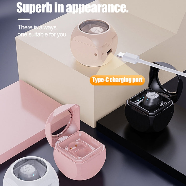 Q1 Mini Single Ear With Charging Compartment Wireless Invisible Stereo Bluetooth Earphone(Pink) - Bluetooth Earphone by buy2fix | Online Shopping UK | buy2fix
