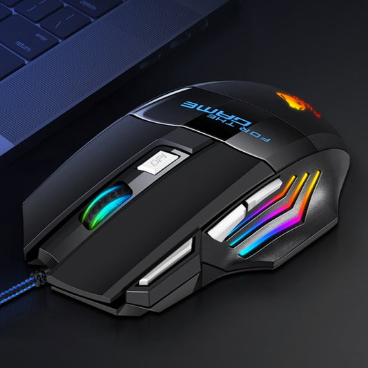 T-WOLF M1 7-keys RGB Atmosphere Light USB Gaming Wired Mouse(Black) by T-WOLF