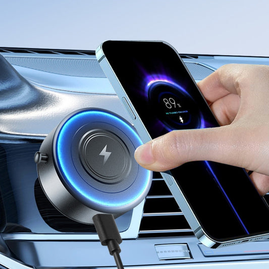 AIMITE M8 Car Wireless Charger Phone Holder Vacuum Suction Cup Strong Magnetic Support Bracket(Tarnish Black) by AIMITE