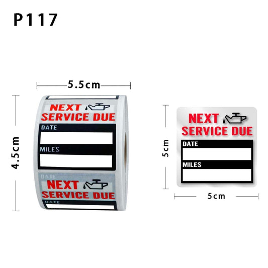 Car Oil Change/Maintenance Reminder Window Sticker(100pcs /Roll) by buy2fix