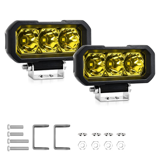 E23 40W 9V-30V 5 Inch Waterproof 3-Eye Headlight(Floodlight Yellow Light) by buy2fix