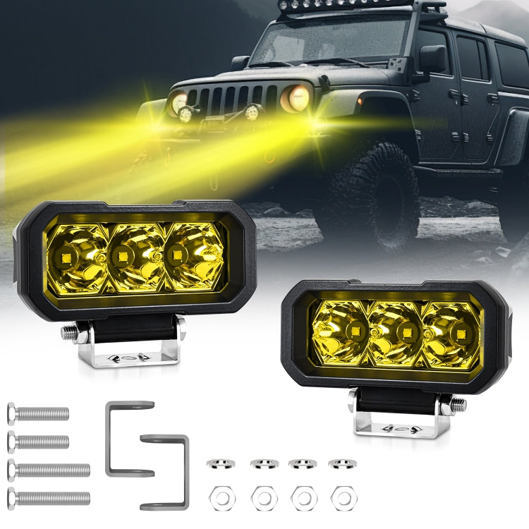 E23 40W 9V-30V 5 Inch Waterproof 3-Eye Headlight(Floodlight Yellow Light) by buy2fix