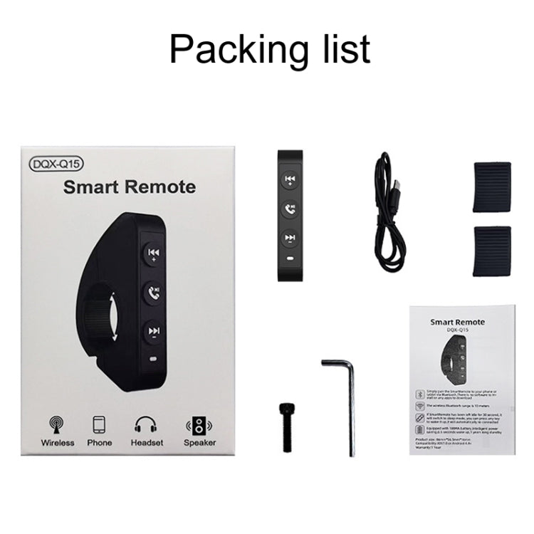Q15 Motorcycle Riding Wireless Bluetooth Handlebar Control Phone Button Remote Controller(Black) by buy2fix