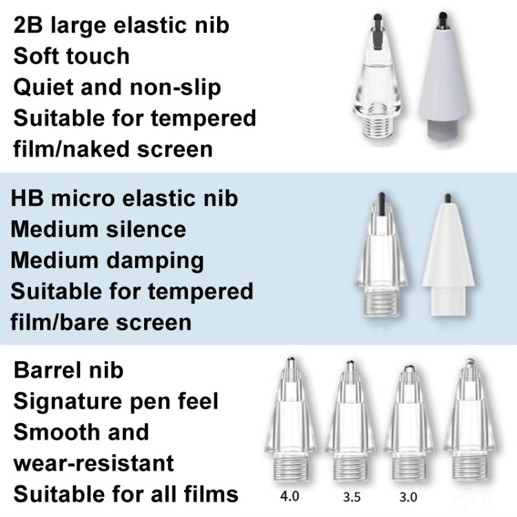 For Huawei M-Pencil 2 / 3 Mute Damping Anti-slip Replacement Nibs, Style: HB Micro Elastic White - Pencil Accessories by buy2fix | Online Shopping UK | buy2fix