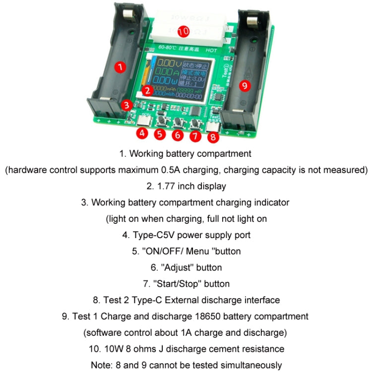 18650 Lithium Battery Capacity Automatic Charge Discharge Internal Resistance Tester(XHD0034) by buy2fix