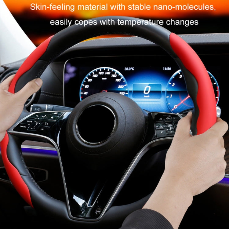 38cm Liquid Silicone Sweat-Absorbing Anti-Skid Car Steering Wheel Cover(Red) by buy2fix