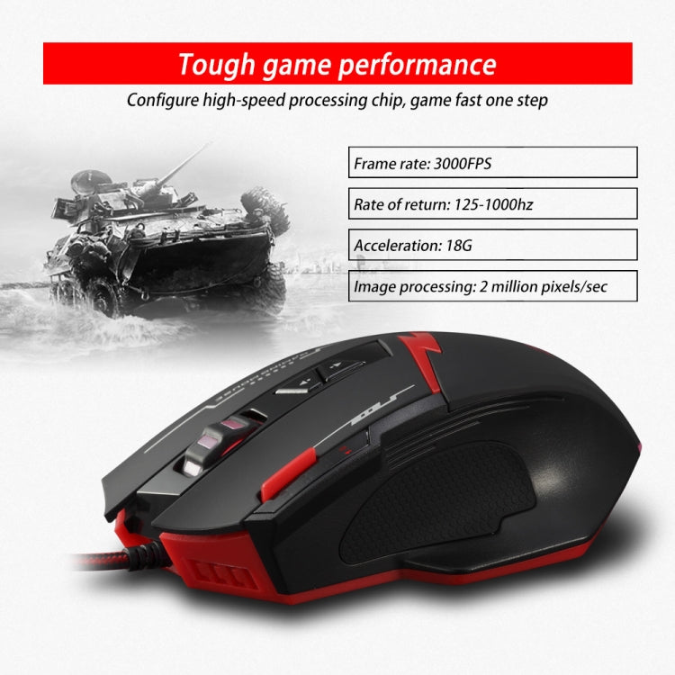 ZELOTES C8 8-buttons Ergonomic Game Programming Custom Wired Mouse(Black) by ZELOTES