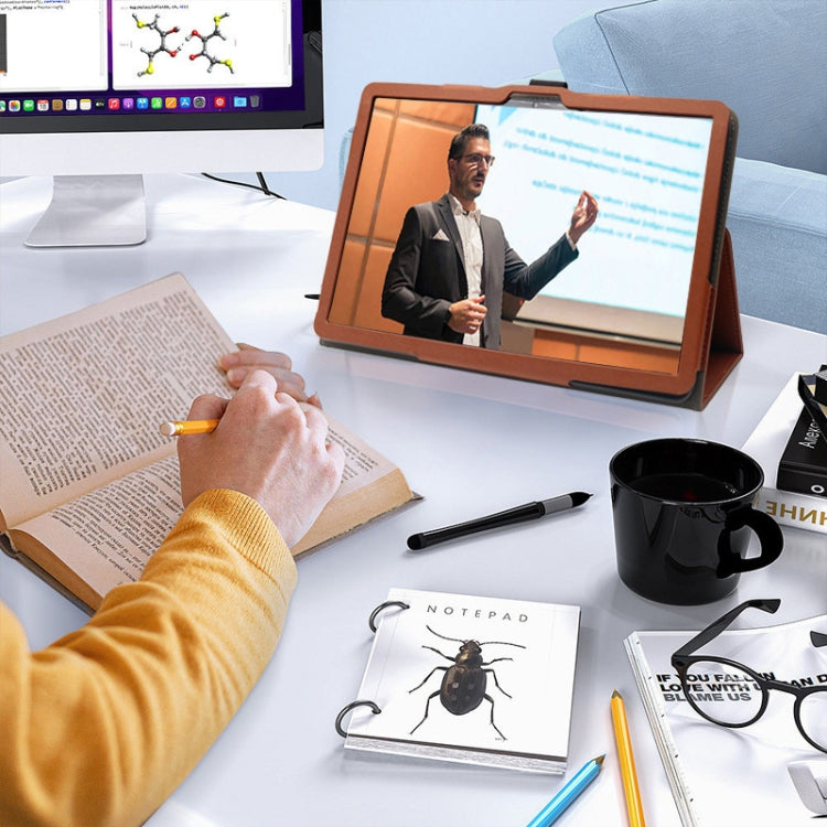 For TCL Nxtpaper 14 14.3-Inch Skin Texture All Inclusive Leather Tablet Case(Dark Brown) - Others by buy2fix | Online Shopping UK | buy2fix