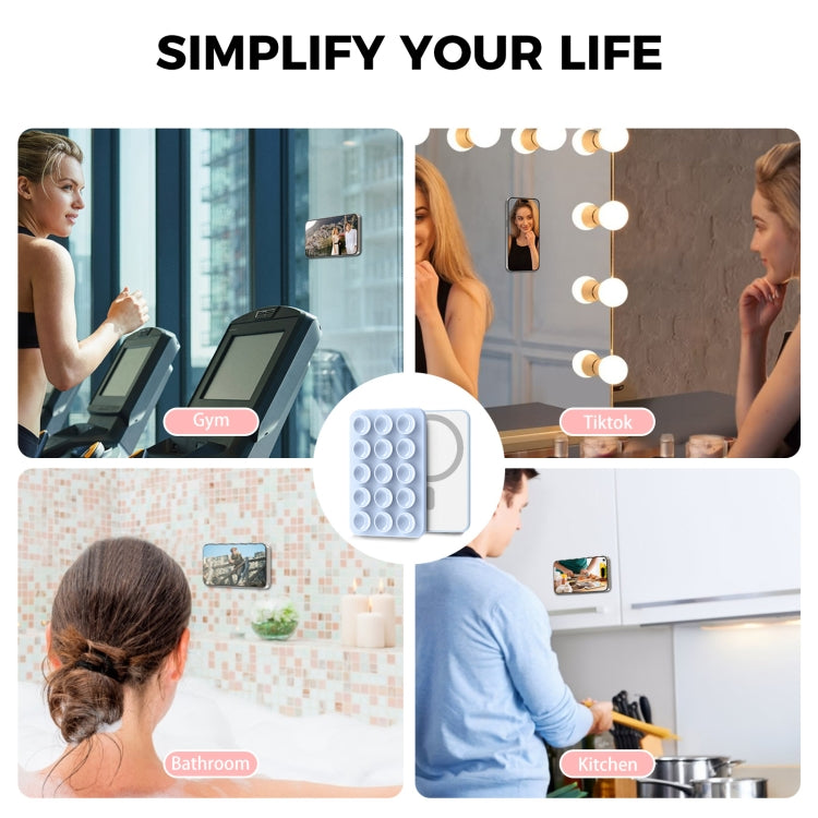 AhaStyle CY202 Suction Cup Magnetic Phone Holder Silicone Adhesive Mirror Sticker(Pink) - Hand-Sticking Bracket by AhaStyle | Online Shopping UK | buy2fix