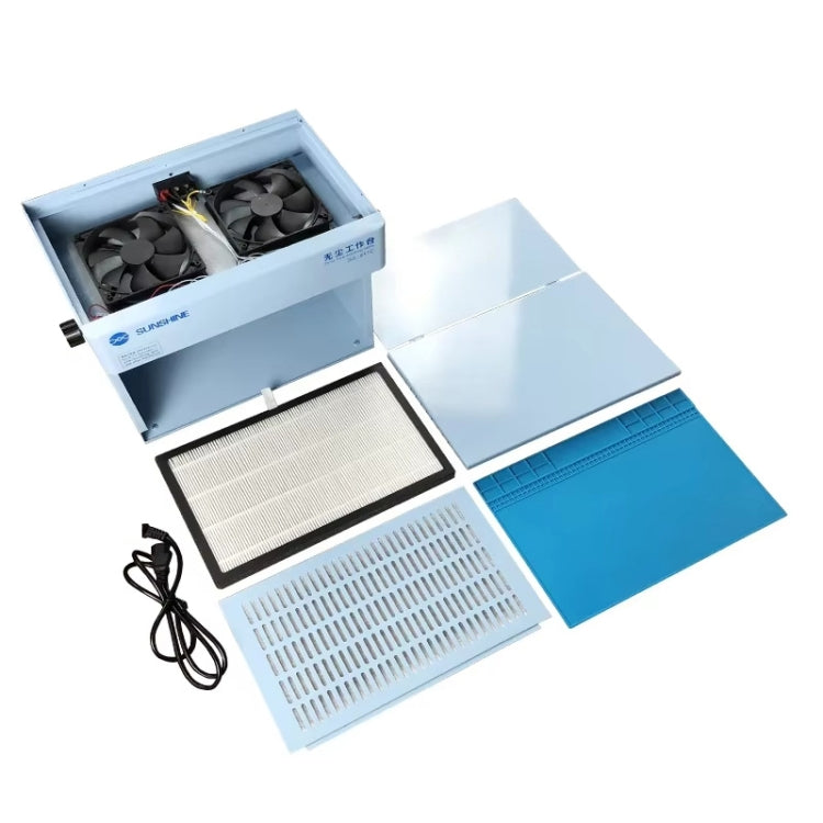 SUNSHINE SS-917C Mobile Phone Screen Repair Dust-free Workbench Green White Light Dual Lamps Dust Display Lamp Operator Bench US Plug by SUNSHINE