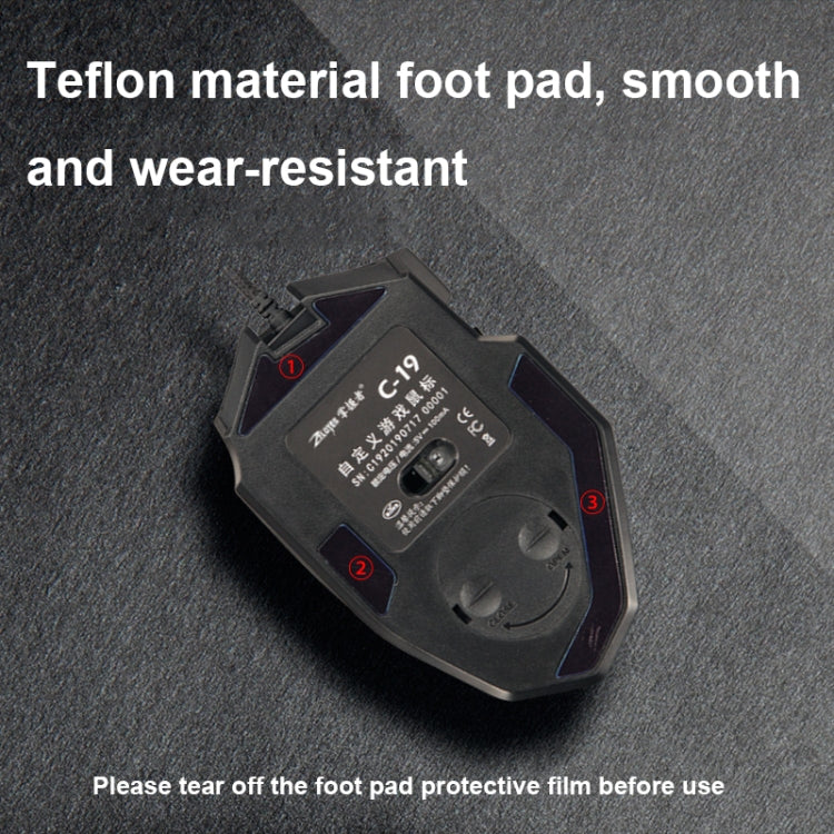 ZELOTES C19 12-Keys Ergonomic Programming Custom Wired Mouse(Black) by ZELOTES