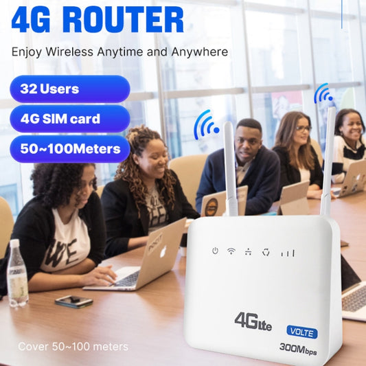 European Version 4G WiFi6 VOLTE CPE Wireless SIM Card Router With RJ45+RJ11, EU Plug by buy2fix