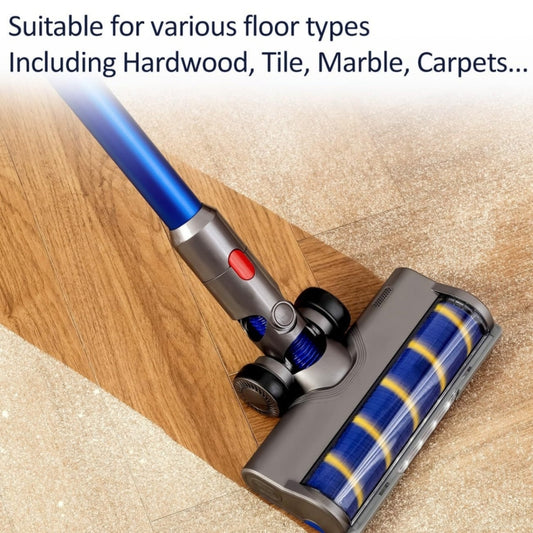 For Dyson V6 / V7 / V8 / V10 / V11 / V15 Soft Velvet Floor Brush & Direct Drive Roller Set with LED Light by buy2fix